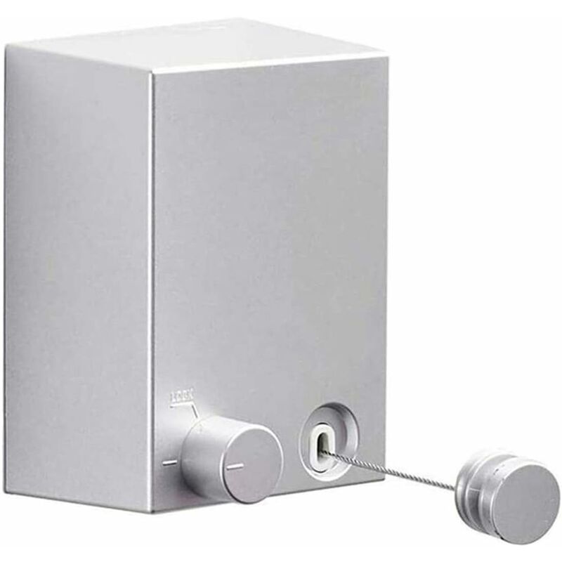 Séchoir à linge mural rétractable d'intérieur avec corde en acier réglable de 4,2 m, mastic et vis gratuits (Argent)