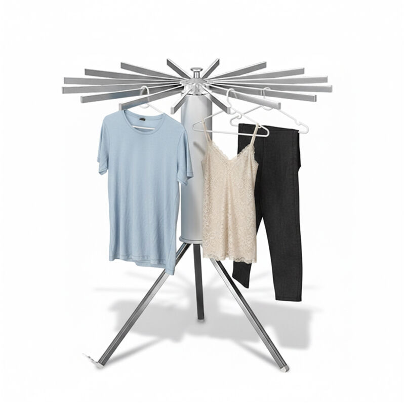 Séchoir à linge Relaxdays, pliable, 16 barres, H x P : 121 x 112 cm, séchoir compact, métal et plastique, blanc/argent