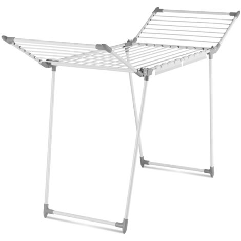 Séchoir à linge pliable 176 x 60 104 cm et pieds antidérapants blanc