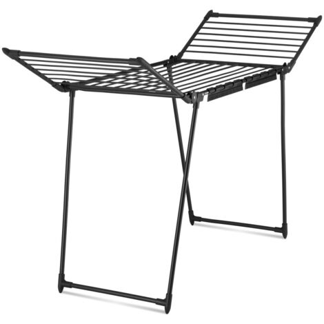 Séchoir à linge pliable 176 x 60 104 cm et pieds antidérapants noir