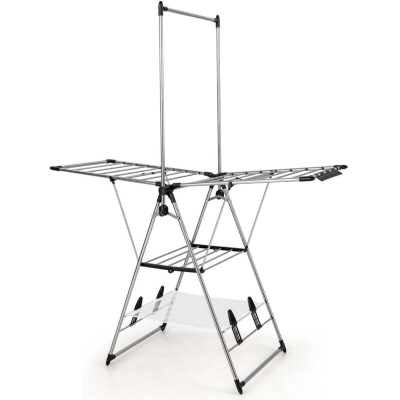 Sechoir a linge pliable avec ailes reglables