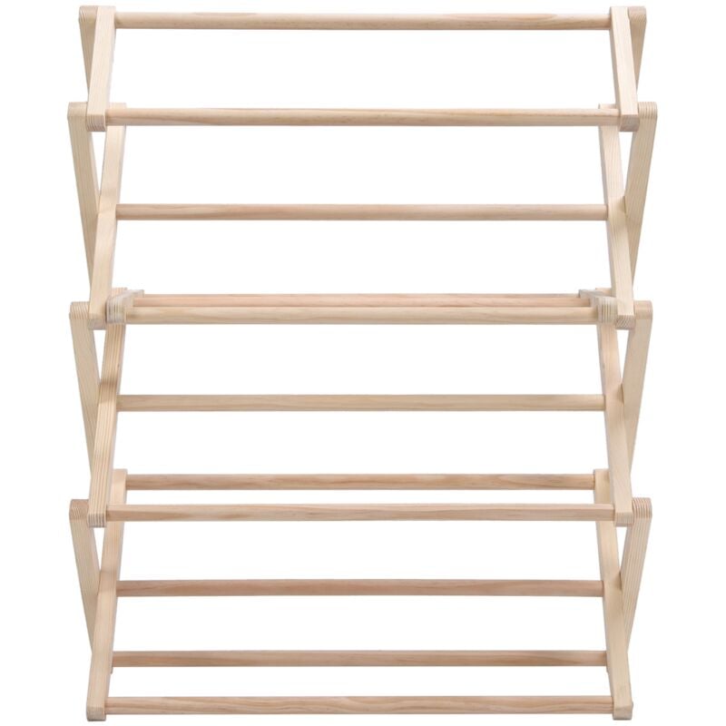 Séchoir à Linge Pliable en Naturel Bois - Intérieur à Bois, Portatif et Réglable - Etendoir en Bois, Hauteur Maximale 91.5 cm
