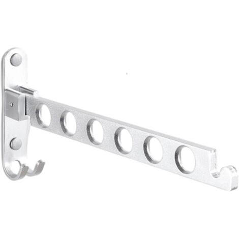 Séchoir à linge pliable, sans perforation 31cm, 6 trous argent, convient pour balcon