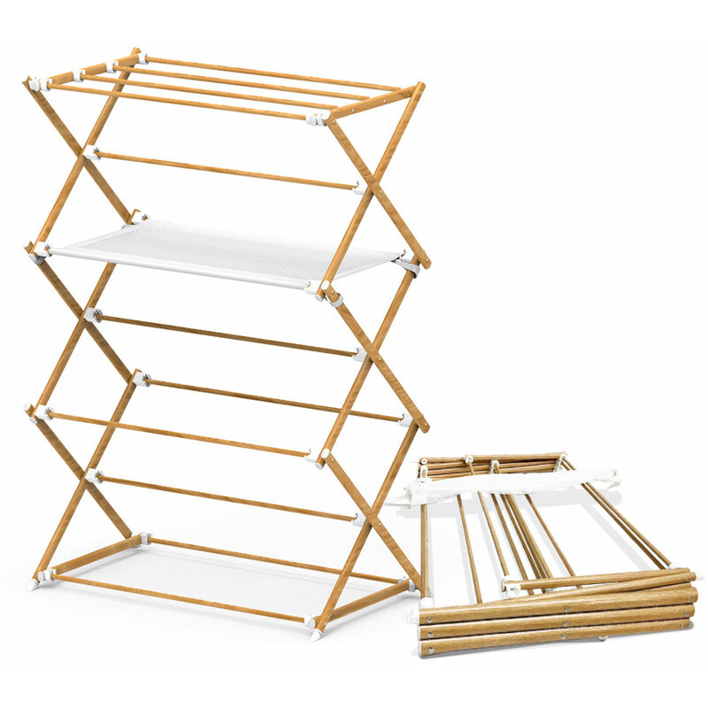 Séchoir à linge pliant style bois