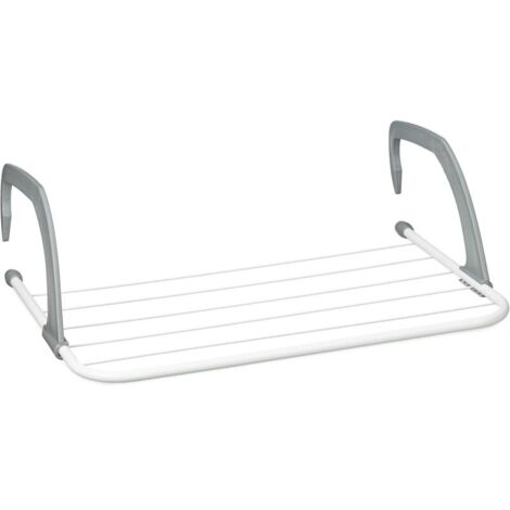 Séchoir à linge suspendu pour radiateur et balcon – Longueur 3 m – Acier blanc – Compact et portable pour petits espaces