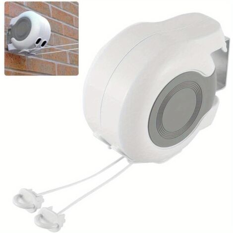Séchoir à Linge Télescopique 26 m – Double Ligne Rétractable, Étendoir Rotatif Coupe-Vent Épaissi, pour Intérieur et Extérieur