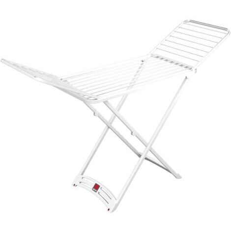 Séchoir à linge Vileda Zaffiro – Résine blanche – Dimensions 182 x 55 x 88 cm – Capacité 20 mètres – Roues pour déplacement facile