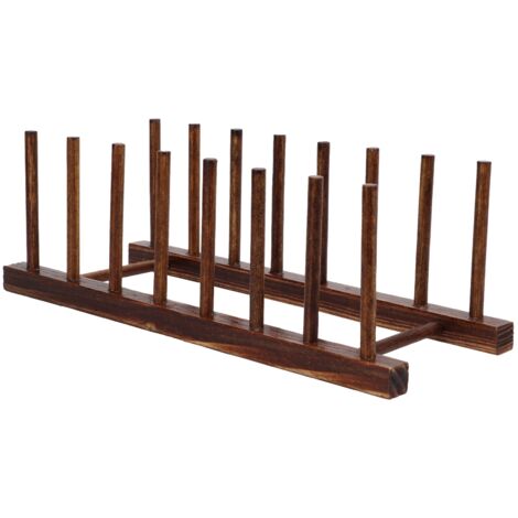 Séchoir à vaisselle pliable en bois 8 étages, rangement pour vaisselle, bols, tasses et couvercles