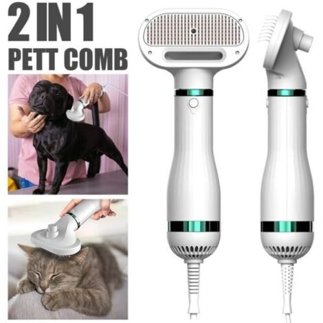 Séchoir chauffant chat chien sèche-poils toilet + Peigne brosse coulissante Convient aux chatons 2 en 1
