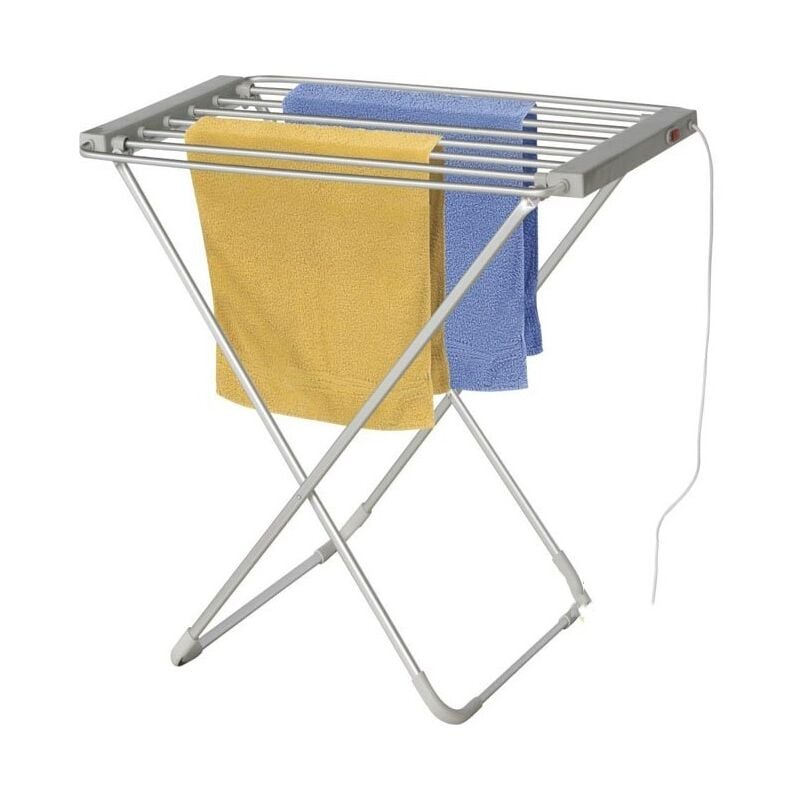 Etendoir à Linge Electrique Chauffant 6 Barres 100W- Seche Serviette Electrique - Porte Serviette, 55x95x75 cm