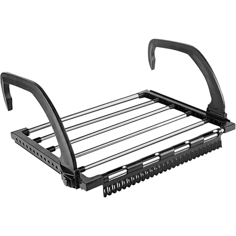 Séchoir Express, Séchoir à Linge Pliable en Acier Inoxydable pour Balcon, Rebord de Fenêtre, Clôture, Garde Corps,3240cm,noir