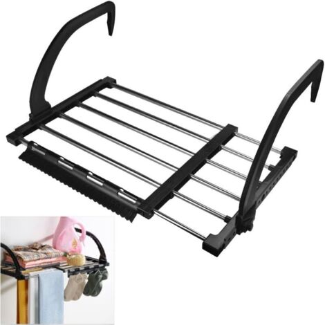 Séchoir Express Séchoir Suspendu Acier Inoxydable Métallique Extensible 42-73cm Séchoir Radiateur Séchoirs à Linge Pliable étendoir Balcon pour étendre sécher lessive vêtements mouillées