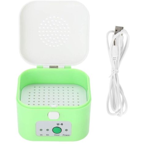 Séchoir for appareil auditif - Boîte de séchage Electric USB, déshumidificateur for casque, Etui étanche for dessiccateur for appareil auditif Vert