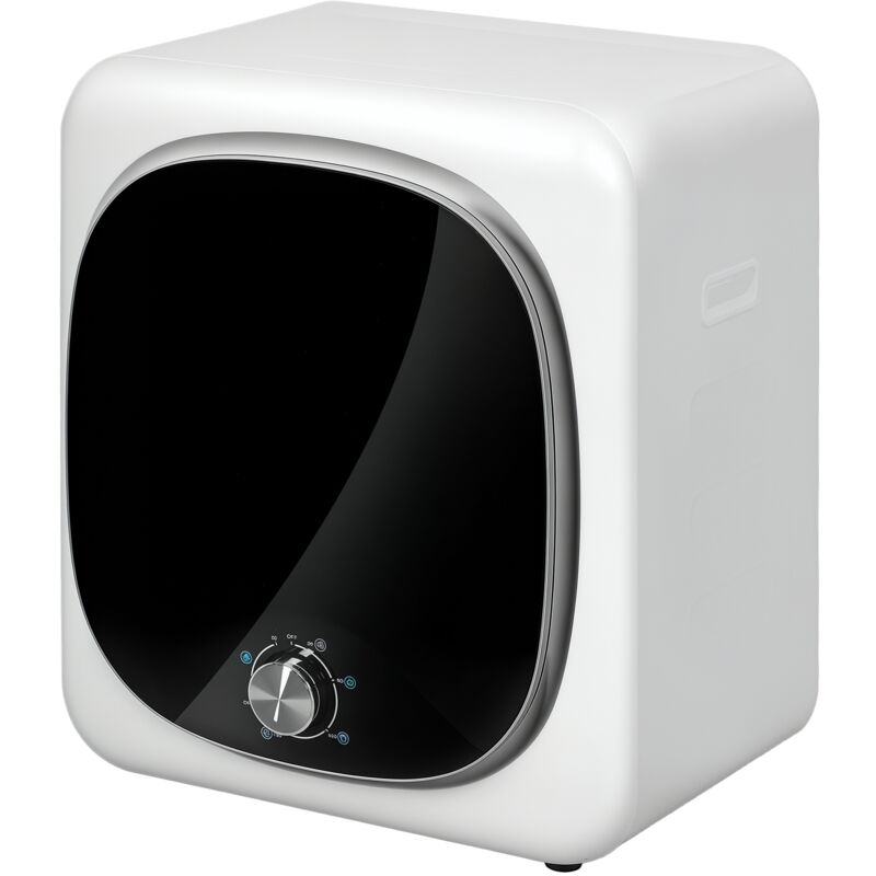 Séchoir linge portable - 800W 60°C max. - 5 modes - installation murale ou à poser - blanc noir