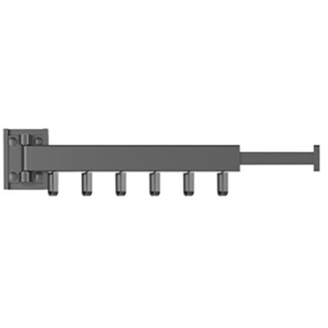 Séchoir mural escamotable rotatif pour balcon, 30 cm noir, gain de place, pliable.
