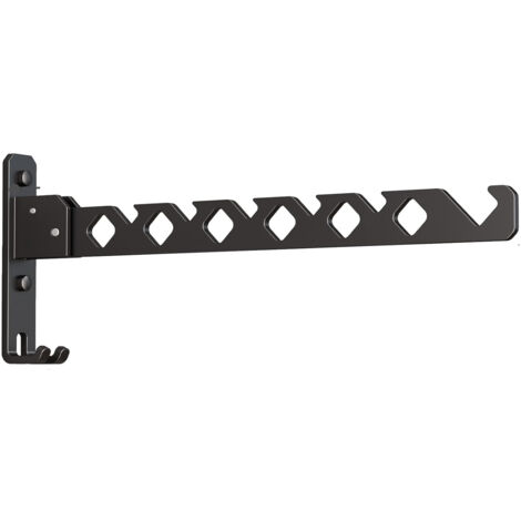 Séchoir mural pliable pour vêtements, support de séchage pour salle de bain, gain de place, noir mat, idéal petits espaces