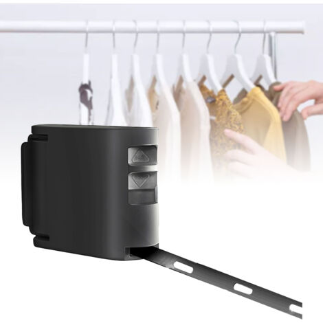 Séchoir mural retractable Puch Free invisible avec attaches ajustables noir TPU 4.2m
