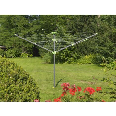 Séchoir parapluie Novaplus Evolution Lift – Hauteur réglable 160-180 cm – 51 m de corde à linge pour 5-6 machines à laver – Mât en aluminium – Juwel