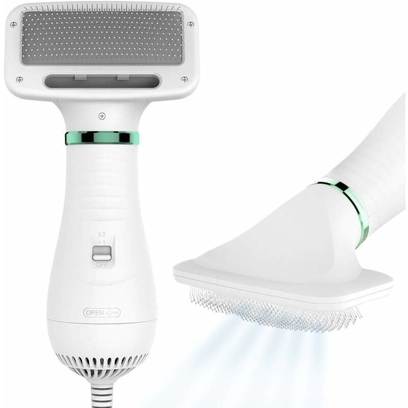 Sèchoir pour Chien et Chats 2 en 1 Séchoir Pulseur Portable et Silencieux avec Brosse à Lisser Température Ajustable pour Chiens et Chats Petits et