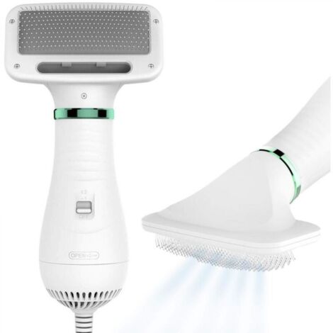 Sèchoir pour Chien et Chats 2 en 1 Séchoir Pulseur Portable et Silencieux avec Brosse à Lisser Température Ajustable pour Chiens et Chats Petits et Moyens