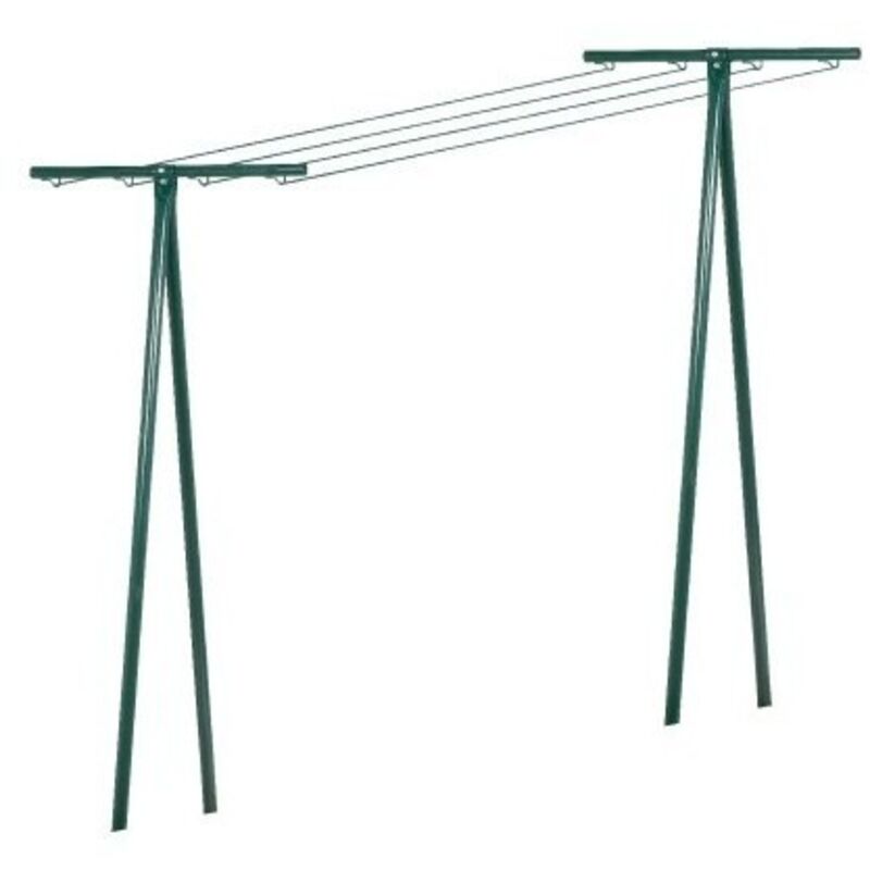 Finish - Séchoir à linge tube acier peinture verte pour corde à linge