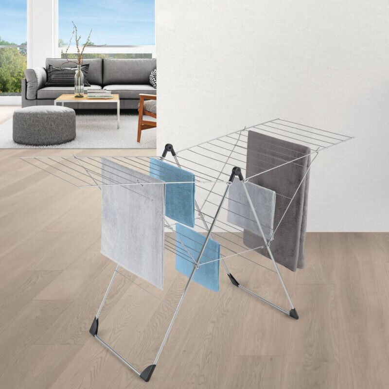 Séchoir à linge Metaltex Vento 30 m Corde 110x177x67 cm Argent/Noir