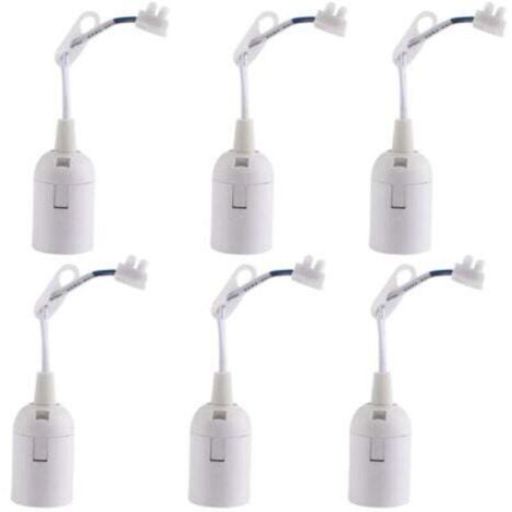 Sechs E27-Schraubfassungen für Deckenlampen, geeignet für Baustellen E27-Sockel-Deckenleuchtenfassung Einbau-Deckenleuchtenfassung, geeignet für Glüh- und Halogenlampen (weiß).