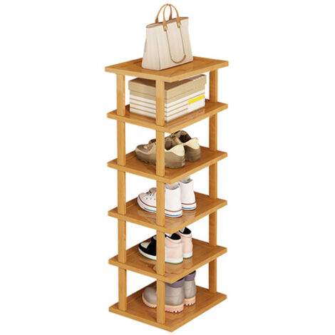 Sechs Schichten stabile Struktur wasserdicht große Kapazität Bambus große Last tragende Mehrzweck-Eingang Schuhe Storage Organizer Regal