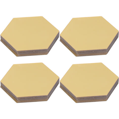 sechseckige Acryl-Spiegelaufkleber, ablösbarer Kleber, für die Wanddekoration zu Hause, Gold, 12,6 cm