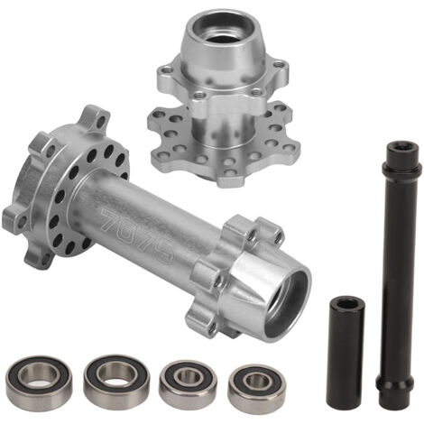 Sechseckige Aluminium-Radnaben für Vorder- und Hinterrad des LOSI 1/4 Promoto MX RC-Motorrads, zur Modifizierung und Verbesserung, silberfarben