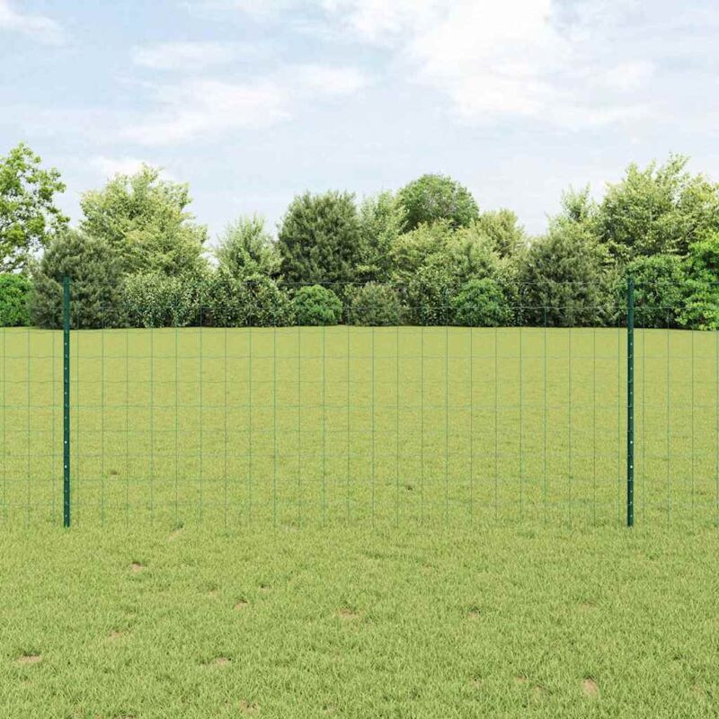 Zaun Mit Pfosten Grün 1 X 10 M Stahl Vidaxl