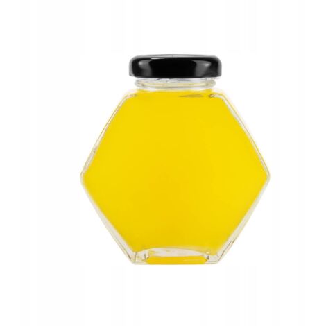 Sechseckiges Dekoglas, 100 ml, Marmelade, Honig, Gewürze