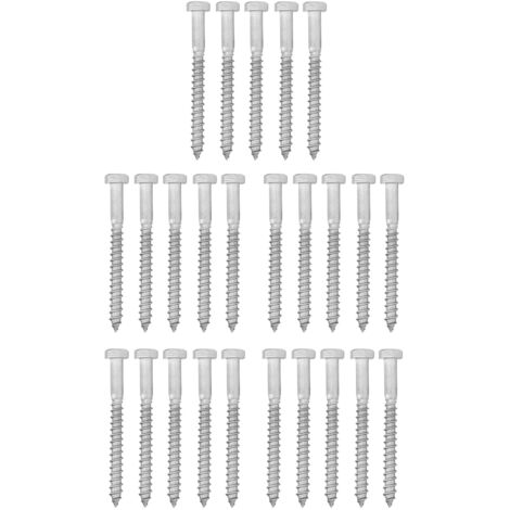 Sechskant-Holzschrauben, Halbgewinde, selbstschneidend – Edelstahl 304 – M8 x 80 mm – 25 Stück