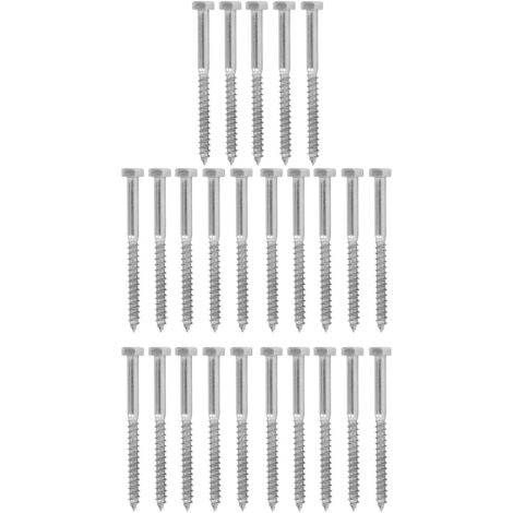 Sechskant-Holzschrauben, Stahl 304, selbstschneidende Schrauben mit Halbgewinde M8x100 mm – 25er-Packung