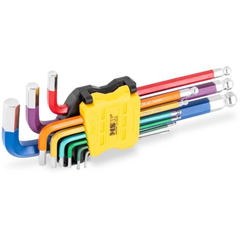 Sechskant-Winkelschraubenschlüssel Sechskantschlüssel Kugelkopf 1,5 - 10 mm - Weiß