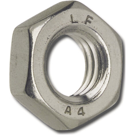 Sechskantmuttern M18x15 ISO8675 - Feingewindemuttern flach, Edelstahl A2 - 100 Stück