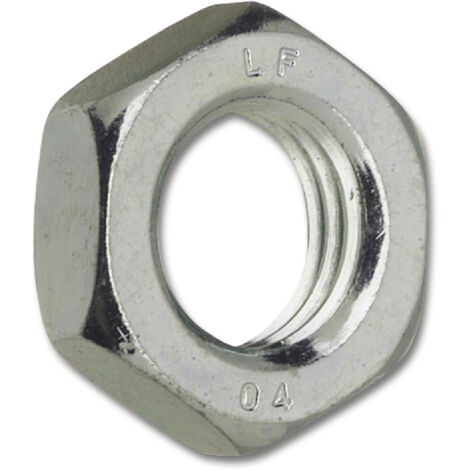 Sechskantmuttern M20x1,5 niedrige Form - Muttern mit Linksgewinde, Stahl verzinkt - 100 Stück