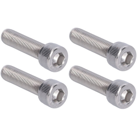 Sechskantschraube, 4 Stück M10 Innensechskantschrauben mit 1,25 mm Feingewinde, blanke Oberfläche, Edelstahl A2-70 für Bau- und Heimwerkerprojekte