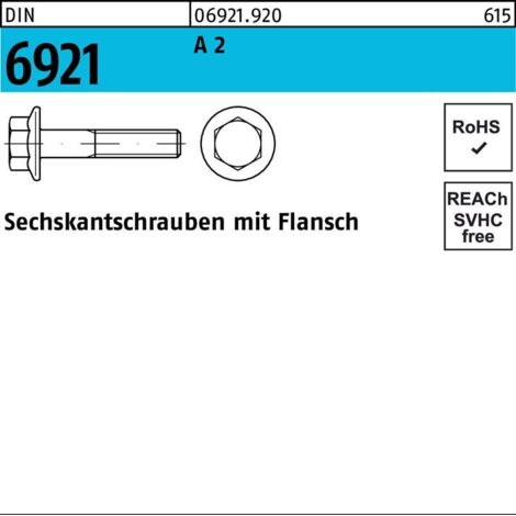 Sechskantschraube DIN 6921 Flansch M5x 10 A 2 200 Stück
