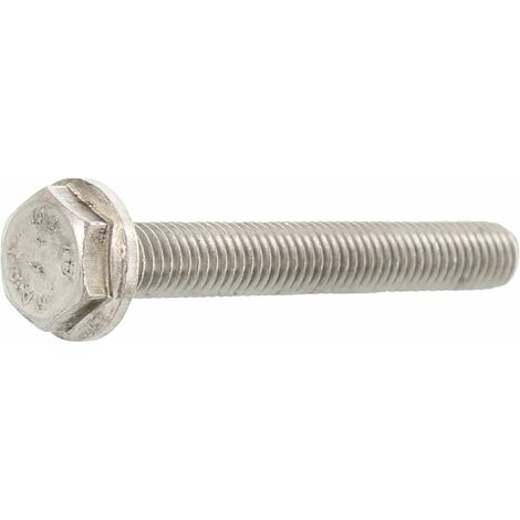 Sechskantschrauben M5x8 Maschinenschrauben mit Flansch EN1665, Edelstahl A2 - 200 Stück