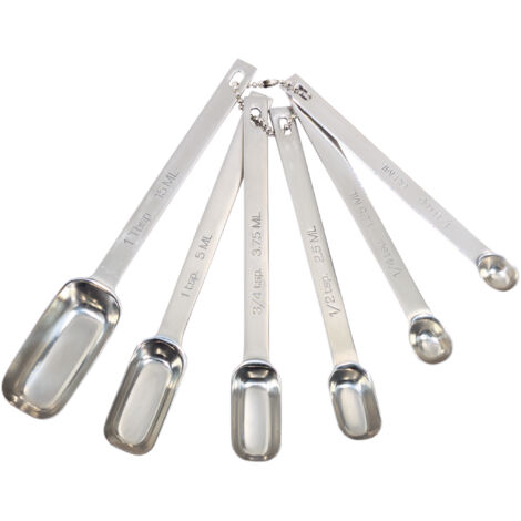 Sechsteiliges Messlöffel-Set aus Edelstahl