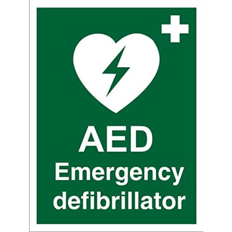 Seco Cartello di emergenza per defibrillatore AED, 200 mm x 300 mm, in vinile autoadesivo