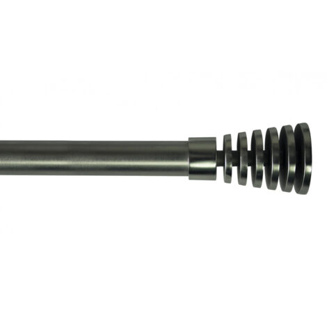 Secodir – Tringle à rideau extensible 110 à 210 cm – Ø 16/19 mm – Aluminium laqué – Supports réglables inclus – Nickel mat