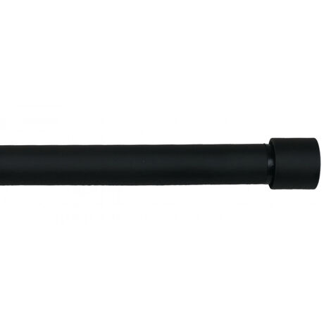 Secodir – Tringle à rideau extensible 110 à 210 cm – Aluminium noir mat – Ø 16/19 mm – Inclus : embouts décoratifs et supports réglables