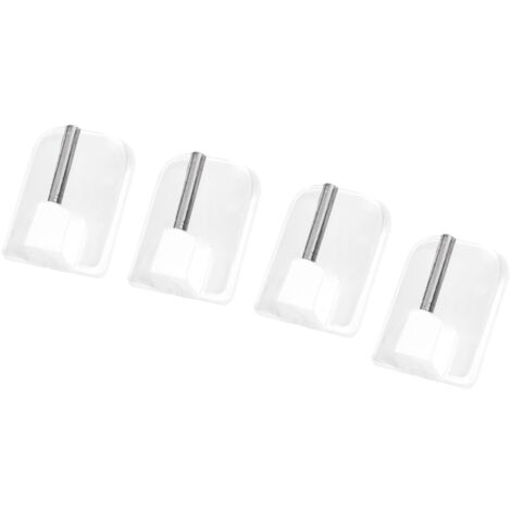 Secodir – Lot de 4 supports piton adhésif blanc – Pour tringles ovales et rondes – Plastique durable – Fabriqués en Europe