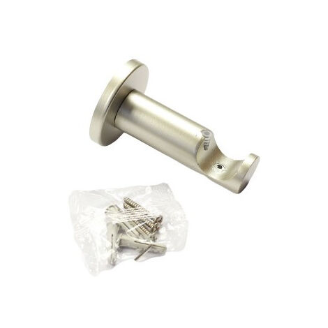 Secodir – Support ouvert pour tringle à rideau ø28 en métal nickel – Distance mur/barre 10.5 cm – Visserie incluse – Design moderne