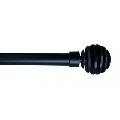 Secodir – Tringle à rideau extensible 110-210 cm – Ø 16/19 mm – Noir mat – Supports réglables et visserie inclus – Pour tous types de rideaux