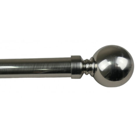 Secodir – Tringle à rideau extensible 110 à 210 cm – Ø 25/28 mm – Nickel brossé – Supports réglables et visserie inclus