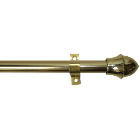 Secodir – Tringle à rideau extensible 125-215 cm ø12 mm – Métal laiton – Supports de fixation inclus – Pour vitrage uniquement