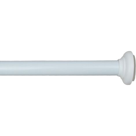 Secodir – Tringle à rideau extensible entre 2 murs 60 à 90 cm – PVC léger et inoxydable – Fixation sans perçage – Pour rideaux légers et voilages